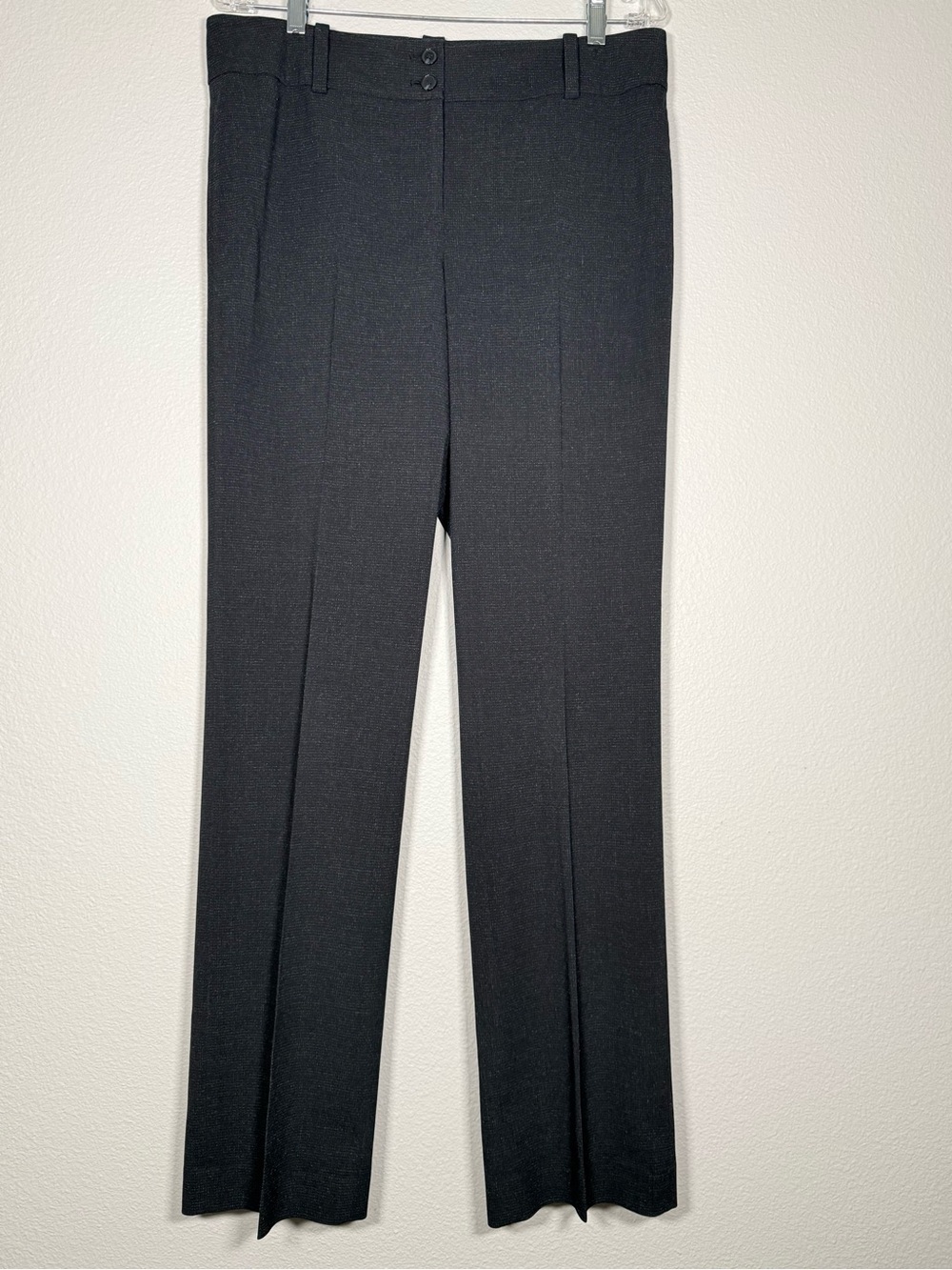 Ann Taylor womens 10 black tweed pleated straight-leg pants